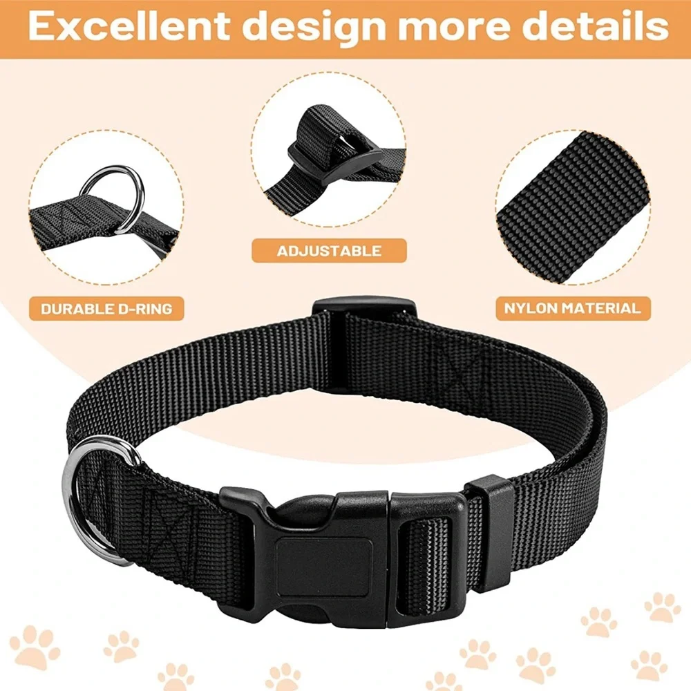 NEW! Dog Poop Bag Holder for Leash and 2 dog collar (Black)